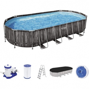 Bestway - Сглобяем басейн POWER STEEL 732x366x122см имитация на дърво
